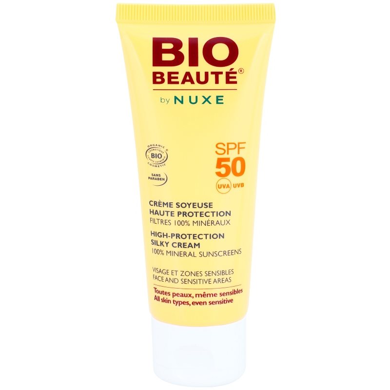 Bio Beauté by Nuxe Sun Care мінеральний захисний крем для обличчя та чутливих ділянок тіла SPF 50
Bio Beauté by Nuxe Sun Care мінеральний захисний крем для обличчя та чутливих ділянок тіла SPF 50