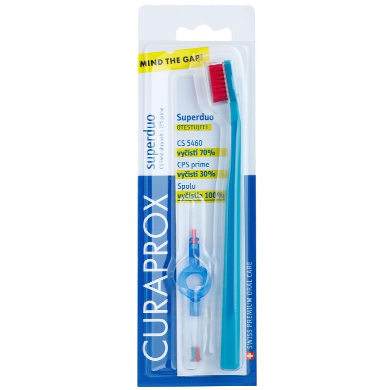 Curaprox 5460 Ultra Soft Superduo зубна щітка + запасні міжзубні щітки з тримачем
Curaprox 5460 Ultra Soft Superduo зубна щітка + запасні міжзубні щітки з тримачем