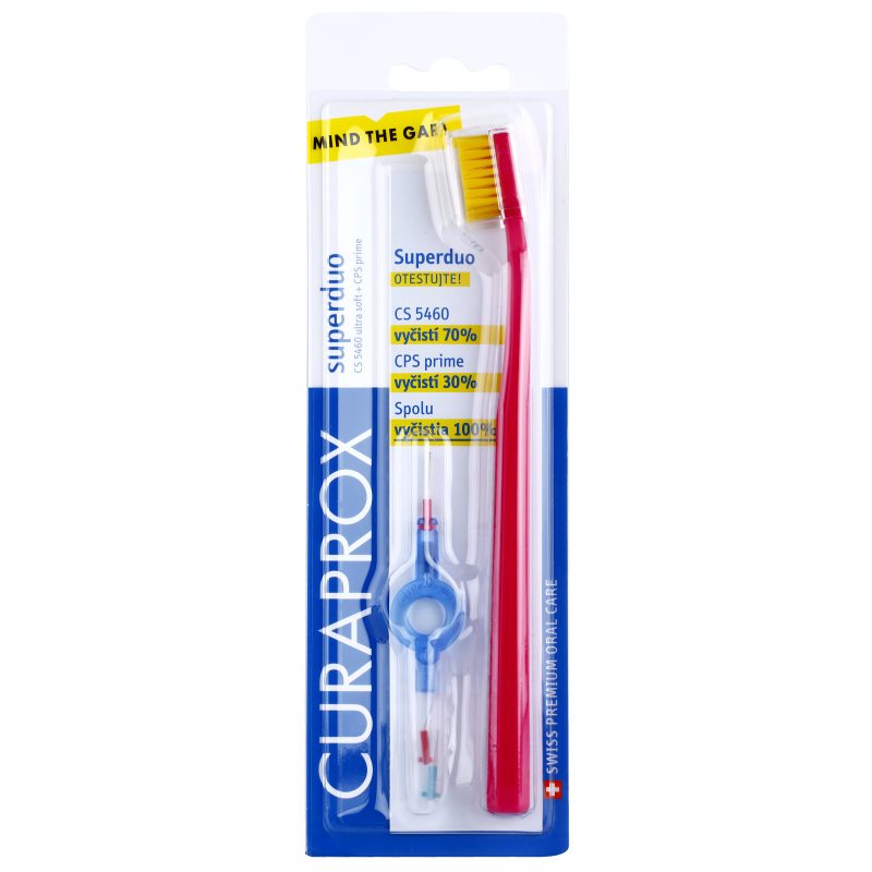 Curaprox 5460 Ultra Soft Superduo зубна щітка + запасні міжзубні щітки з тримачем
Curaprox 5460 Ultra Soft Superduo зубна щітка + запасні міжзубні щітки з тримачем