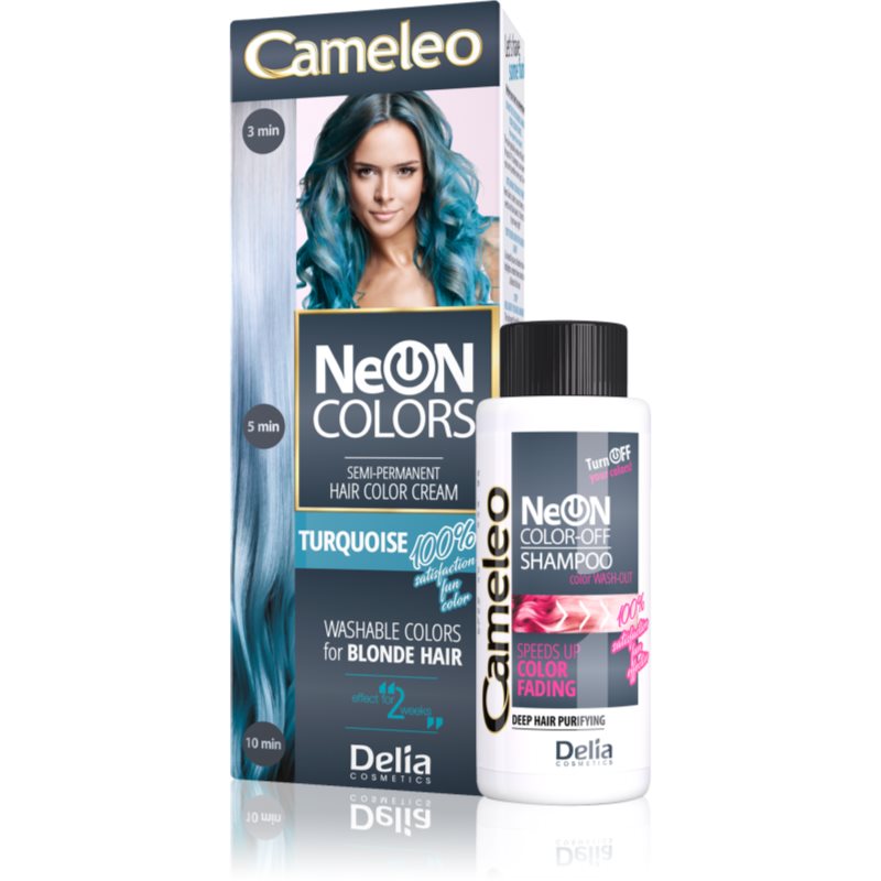 Delia Cosmetics Cameleo Neon Colors тимчасова фарба для волосся для освітленого волосся відтінок Turquoise
Delia Cosmetics Cameleo Neon Colors тимчасова фарба для волосся для освітленого волосся відтінок Turquoise