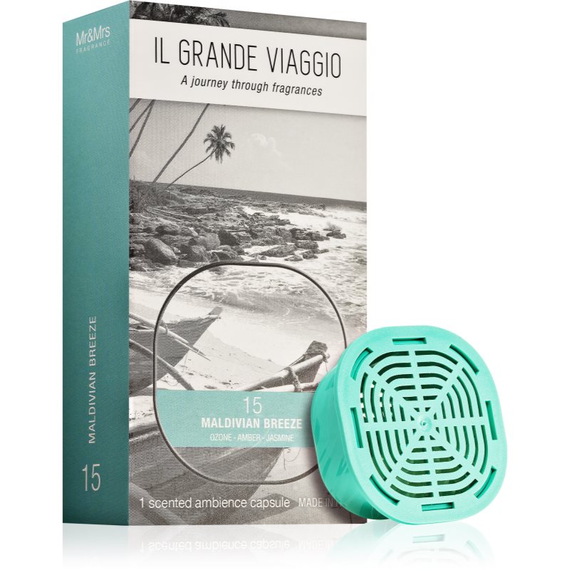 Mr & Mrs Fragrance Il Grande Viaggio Maldivian Breeze наповнювач до аромадиффузору капсули
Mr & Mrs Fragrance Il Grande Viaggio Maldivian Breeze наповнювач до аромадиффузору капсули
