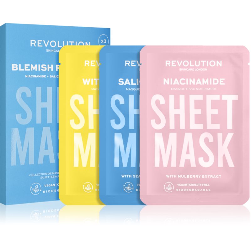 Revolution Skincare Blemish Biodegradable Blemish Prone Skin набір тканинних масок (для жирної та проблемної шкіри
Revolution Skincare Blemish Biodegradable Blemish Prone Skin набір тканинних масок (для жирної та проблемної шкіри