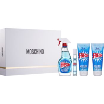 Moschino Fresh Couture подарунковий набір V. Туалетна вода 100 ml + туалетна вода roll-on 10 ml + гель для душа та ванни 100 ml + Молочко для тіла 100 ml
Moschino Fresh Couture подарунковий набір V. Туалетна вода 100 ml + туалетна вода roll-on 10 ml + гель для душа та ванни 100 ml + Молочко для тіла 100 ml