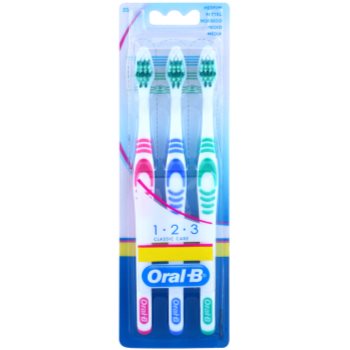 Oral B 1-2-3 Classic CareClassic Care зубні щіточки medium 3 шт Pink & Blue & Green
Oral B 1-2-3 Classic CareClassic Care зубні щіточки medium 3 шт Pink & Blue & Green