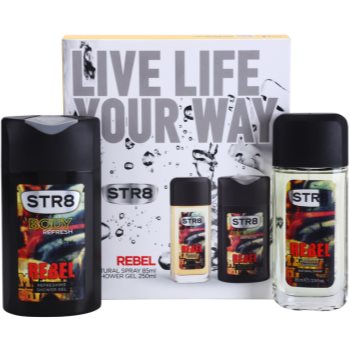 STR8 Rebel подарунковий набір VI. дезодорант з пульверизатором 85 ml + Гель для душу 250 ml
STR8 Rebel подарунковий набір VI. дезодорант з пульверизатором 85 ml + Гель для душу 250 ml