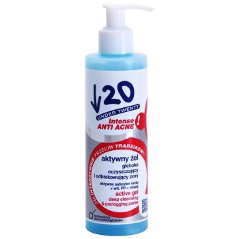 Under Twenty ANTI! ACNE INTENSE Глибоко очищуючий гель проти недосконалостей шкіри 200 мл
Under Twenty ANTI! ACNE INTENSE Глибоко очищуючий гель проти недосконалостей шкіри 200 мл