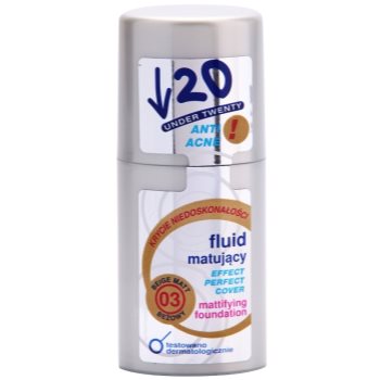 Under Twenty ANTI! ACNE тональний крем з матуючим ефектом SPF 10 відтінок 03 Beige Matt 30 мл
Under Twenty ANTI! ACNE тональний крем з матуючим ефектом SPF 10 відтінок 03 Beige Matt 30 мл