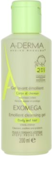 A-Derma Exomega gel emoliente de limpeza para corpo e cabelo para crianças