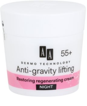 AA Cosmetics Dermo Technology Anti-Gravity Lifting obnovující noční krém s regeneračním účinkem 55+