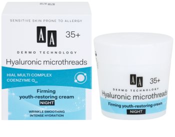 AA Cosmetics Dermo Technology Hyaluronic Microthreads verjüngende und glättende Nachtcreme 35+