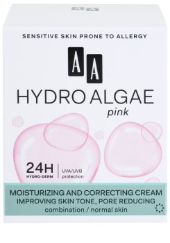 AA Cosmetics Hydro Algae Pink ενοποιητική κρέμα για ενυδάτωση επιδερμίδας και ελαχιστοποίση των πόρων