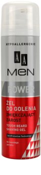 AA Cosmetics Men Power změkčující gel na holení pro tvrdé vousy