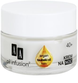 AA Cosmetics Oil Infusion2 Argan Tsubaki 40+ crema notte rigenerante effetto antirughe