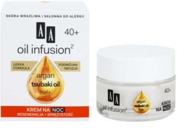 AA Cosmetics Oil Infusion2 Argan Tsubaki 40+ crema notte rigenerante effetto antirughe