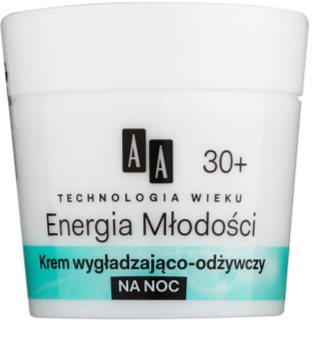 AA Cosmetics Age Technology Youthful Vitality noční vyhlazující a výživný krém 30+
