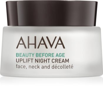 Ahava Beauty Before Age nočný liftingový vypínací krém na tvár, krk a dekolt