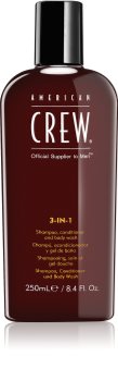 American Crew Hair & Body 3-IN-1 sampo, kondicionáló és tusfürdő 3 in 1 uraknak