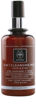 Apivita Cleansing Chamomile & Honey Reinigungsmilch 3 in 1 für Gesicht und Augen