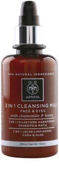 Apivita Cleansing Chamomile & Honey Reinigungsmilch 3 in 1 für Gesicht und Augen