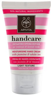 Apivita Hand Care Jasmine & White Tea crema idratante leggera per le mani