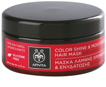 Apivita Holistic Hair Care Sunflower & Honey hydratační a rozjasňující maska pro barvené vlasy