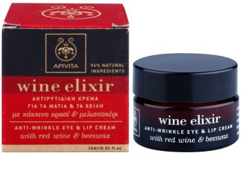Apivita Wine Elixir Red Wine & Beeswax protivráskový krém na okolí očí a rtů