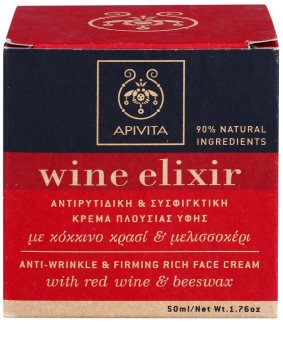 Apivita Wine Elixir Red Wine & Beeswax feszesítő ránctalanító krém száraz bőrre