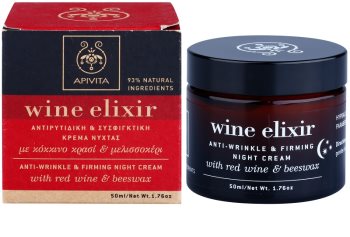 Apivita Wine Elixir Red Wine & Beeswax noćna krema za učvršćivanje protiv bora