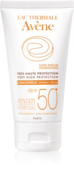Avène Sun Minéral Protective Face Cream Free of Chemical Filters and Fragrance SPF 50+