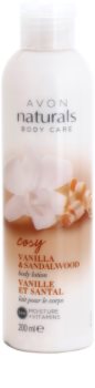 Avon Naturals Body leite corporal com baunilha e sândalo