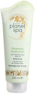 Avon Planet Spa Heavenly Hydration hydratačný telový peeling s olivovým olejom