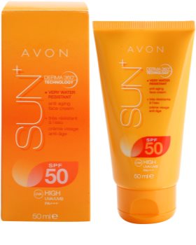 Avon Sun Protetor solar rejuvenescedor à prova d'água para o rosto SPF 50