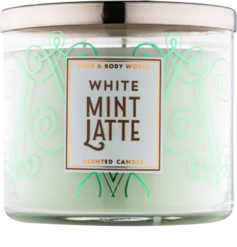 Bath & Body Works White Mint Latte illatos gyertya 411 g