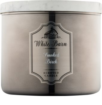 Bath & Body Works White Barn Smoked Birch illatos gyertya 411 g