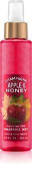 Bath & Body Works Champagne Apple & Honey Bodyspray voor Vrouwen 146 ml Glimmend