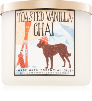 Bath & Body Works Toasted Vanilla Chai vonná sviečka Vôňa do bytu 411 g