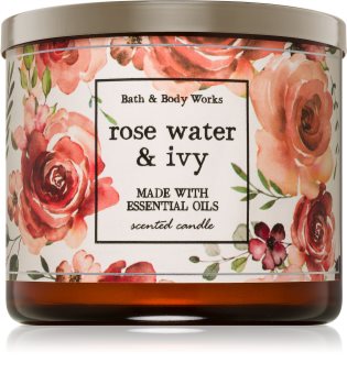 Bath & Body Works Rose Water & Ivy vonná svíčka 411 g