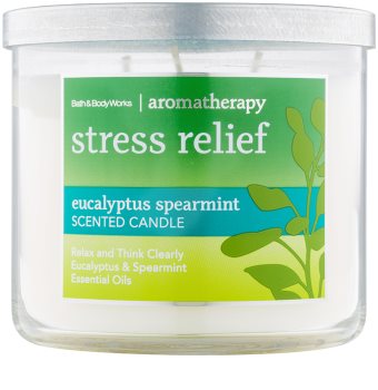 Bath & Body Works Stress Relief Eukalyptus Spearmint vonná svíčka 411 g