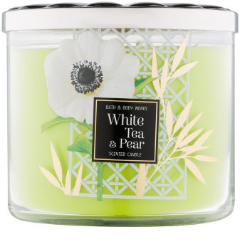 Bath & Body Works White Tea & Pear vonná svíčka 411 g
