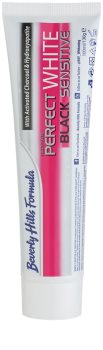 Beverly Hills Formula Perfect White Black Sensitive bieliaca zubná pasta s aktívnym uhlím pre citlivé zuby