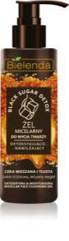 Bielenda Black Sugar Detox gel micellaire nettoyant pour un effet naturel