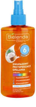Bielenda Bikini Coconut spray ulei bifazic pentru accelerarea bronzării SPF 6