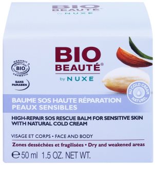 Bio Beauté by Nuxe High Nutrition bálsamo SOS regenerador para peles sensíveis com teor de cold cream