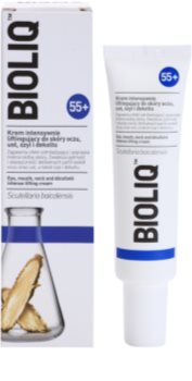 Bioliq 55+ crema de lifting intensa para la piel delicada de contorno de ojos, labios, cuello y escote