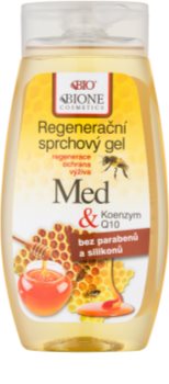 Bione Cosmetics Honey + Q10 gel de banho regenerador