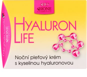 Bione Cosmetics Hyaluron Life noćna krema za lice s hijaluronskom kiselinom