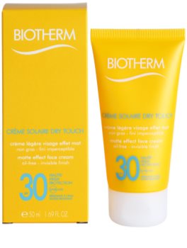 Biotherm Crème Solaire Dry Touch Matte Sunscreen On Your Face SPF 30