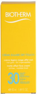 Biotherm Crème Solaire Dry Touch Matte Sunscreen On Your Face SPF 30