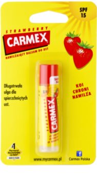 Carmex Strawberry balsam pentru buze cu efect hidratant SPF 15