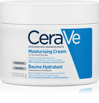 CeraVe Moisturizers crema hidratante para rostro y cuerpo para pieles secas y muy secas